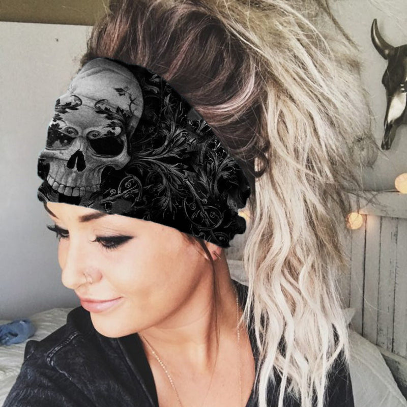 Punk Skull Printed Headband