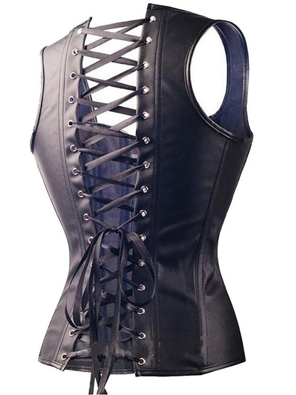 Leather Punk Gothic Zipper Buckle Corset