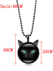 collier de pierres précieuses vintage Black Cat Time 