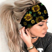 Sunflower Printed Wide Casual Headband