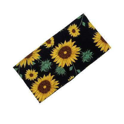 Sunflower Printed Wide Casual Headband