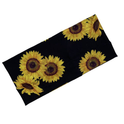 Sunflower Printed Wide Casual Headband