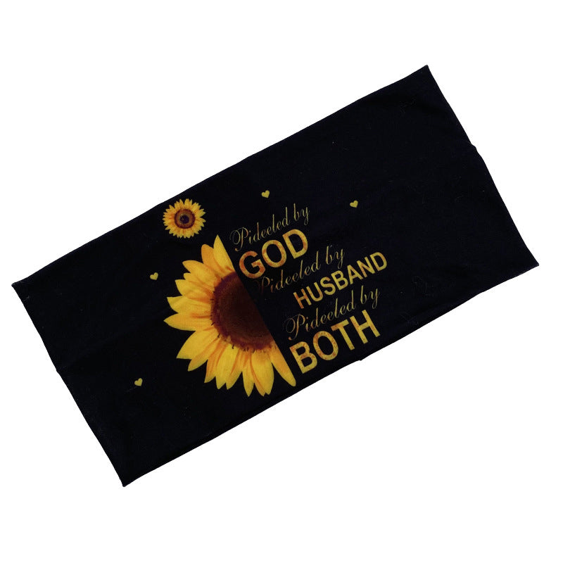 Sunflower Printed Wide Casual Headband