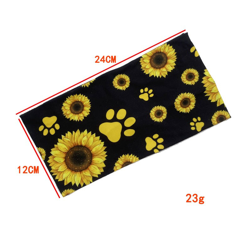 Sunflower Printed Wide Casual Headband