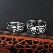 Punk Carving Totenkopf Paar Ring 