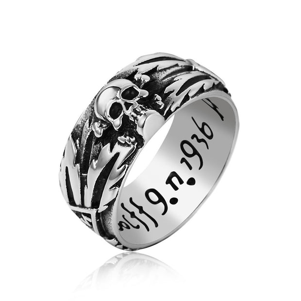 Punk Carving Skull Couple Ring