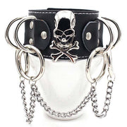 Punk Skull Chains Leather Bracelet