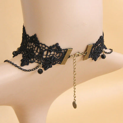 Crosses Rhinestone Lace Choker Necklace