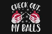 Weihnachten – Check out My Balls – Sexy Langarmtop mit Blumenspitze