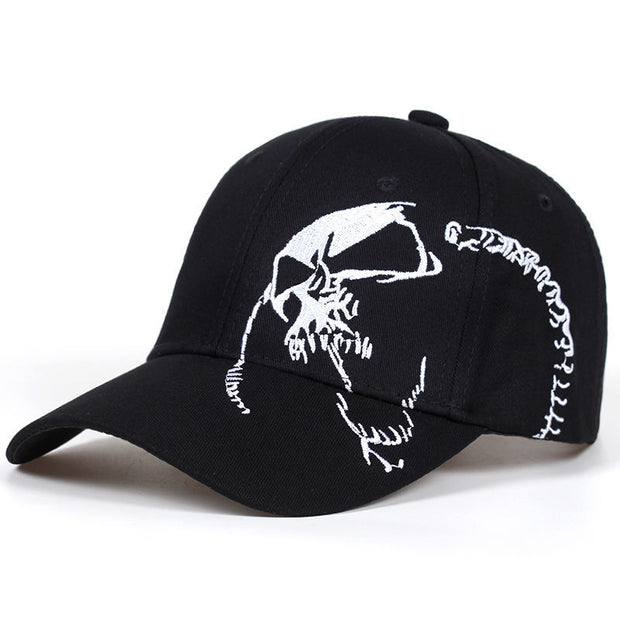 Skull Embroidery Sun Protection Baseball Cap