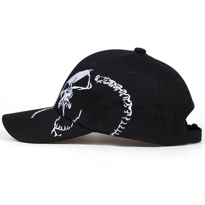 Skull Embroidery Sun Protection Baseball Cap