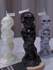 Three-Piece Skull Candle