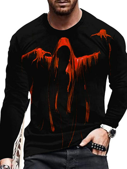 Men's pattern long sleeve T-shirt