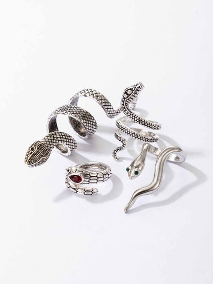 Serpentine Four-Piece Ring Set