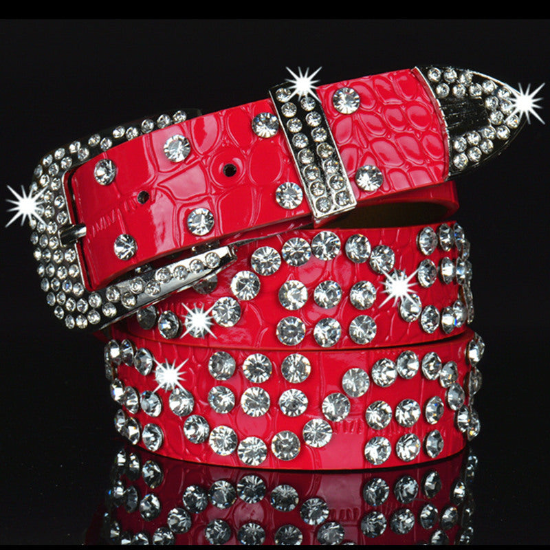 Ceinture pour femme brillante à la mode en strass 