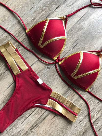 Sexy Color Block Bikini Women's Swimsuit