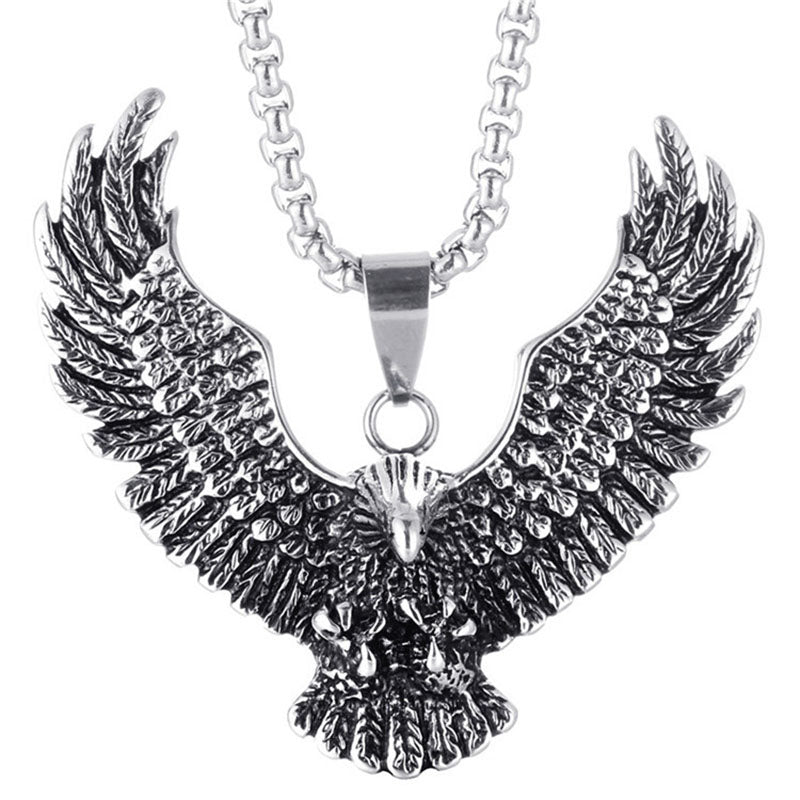 Collier pour hommes de style punk Flying Eagle 