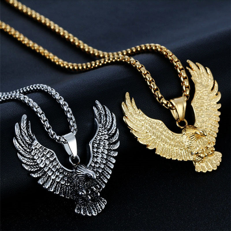 Collier pour hommes de style punk Flying Eagle 