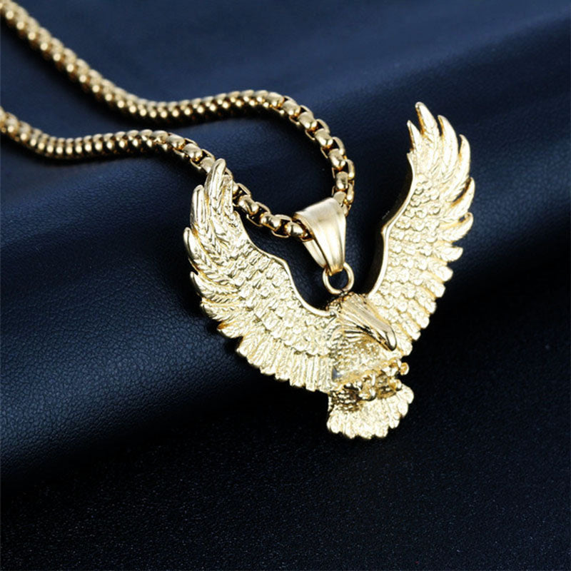 Collier pour hommes de style punk Flying Eagle 