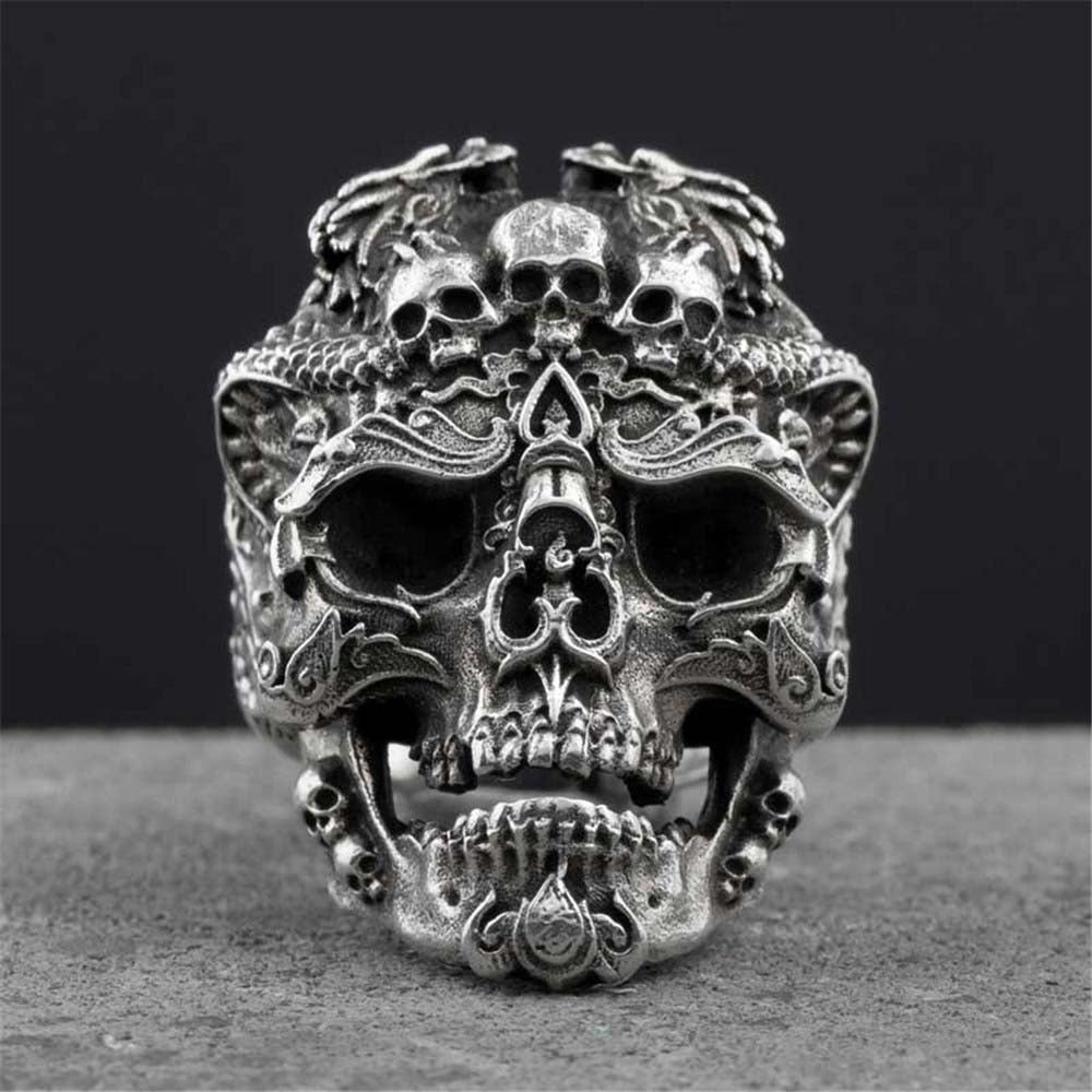 Retro Punk Totenkopf Ring 