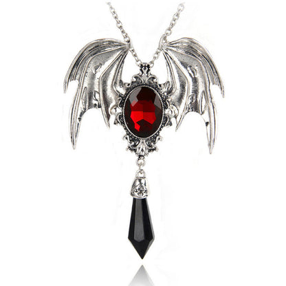 Collier pendentif chauve-souris gothique d'Halloween 