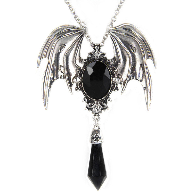 Collier pendentif chauve-souris gothique d'Halloween 