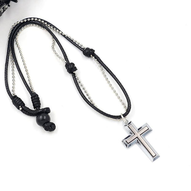 Crucifixion Scripture Alloy Pendant Necklace