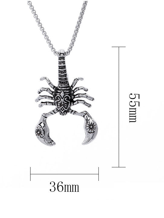 Dark Three-Dimensional Scorpion Necklace