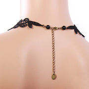 Collier en dentelle pour femmes, bijoux, chaîne de clavicule vintage noire 