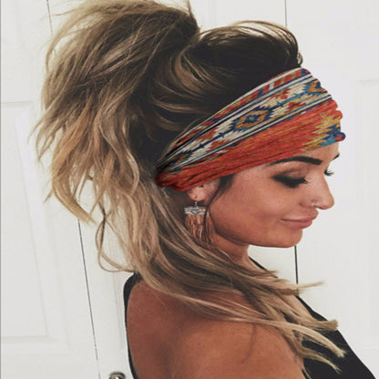 Ethnic Vintage Wide Print Sports Headband