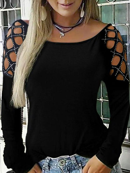 Long Sleeve Top with Studs and Diamonds