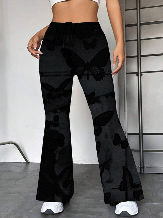 Pantalon femme motif silhouette papillon