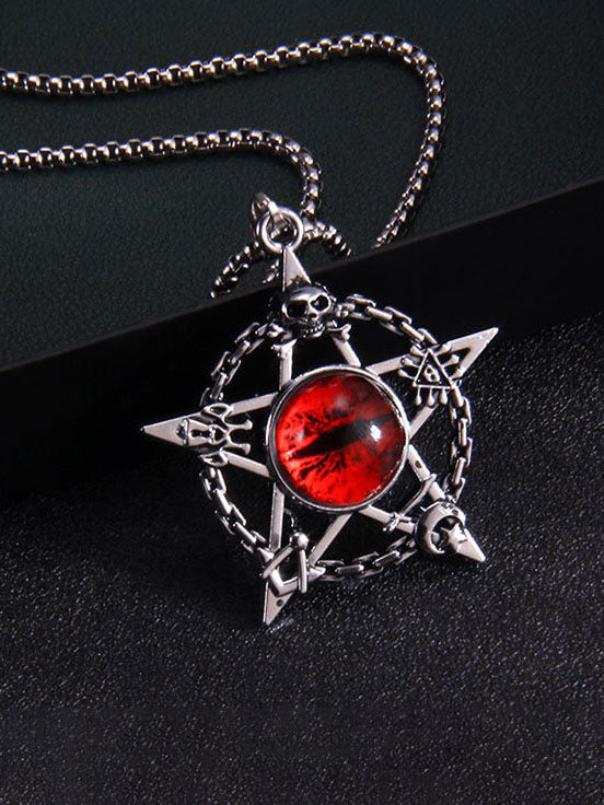 Vintage Skull Devil Eye Necklace