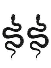 Boucles d'oreilles serpent Boucles d'oreilles serpent sculptées en métal punk 