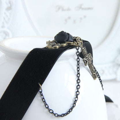 Cross Chain Gothic Choker