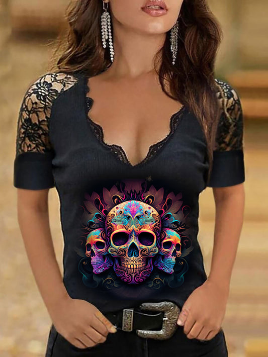 Painted Skull Sleeveless Vest