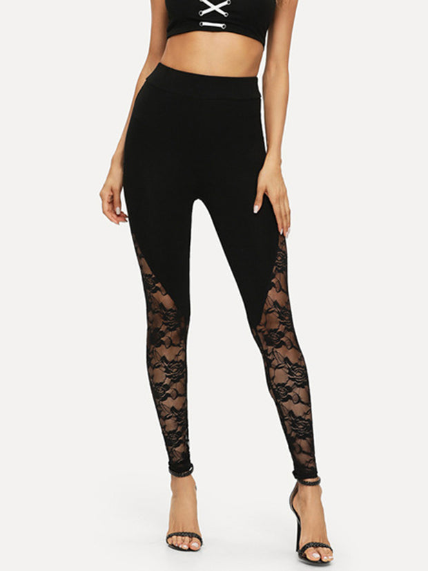 Lace Patchwork Sexy Sports Leggings
