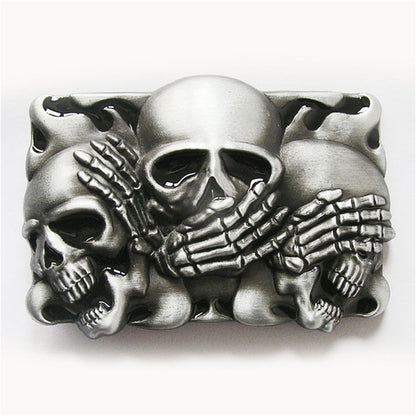 Western Style Retro Skulls Belt Buckle