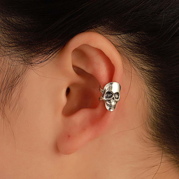 Retro Punk Skull Ear Cuff