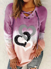 Love Lace Printed Sweatshirt