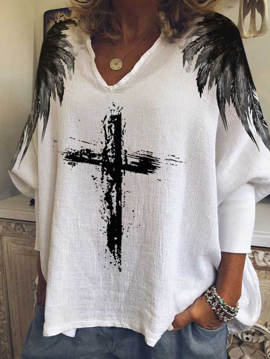 Lässige T-Shirts mit Kreuz-Print für die Straße 