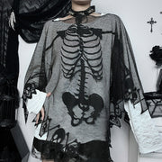 Halloween Skeleton Lace Shawl Cape