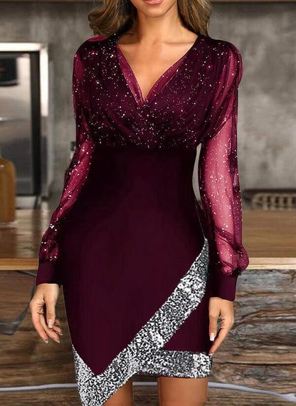 Sexy Netzkleid mit silbernem Rand