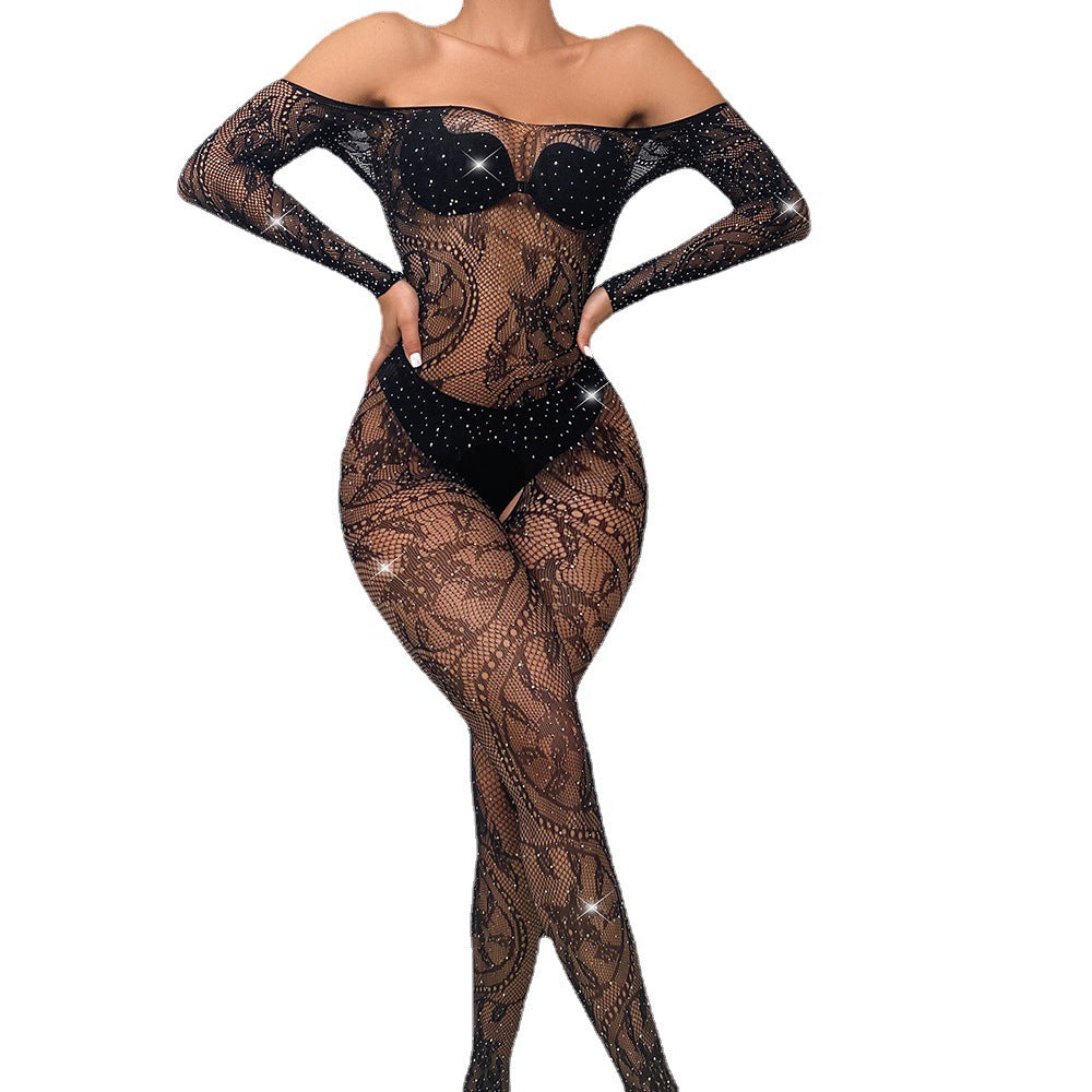 Erotic Sexy Black Stocking Jumpsuit