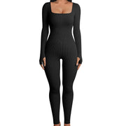 Sexy Square-Neck Tight Women's Jumpsuit