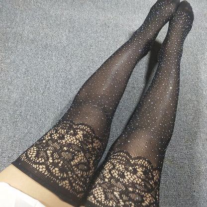 Sexy Hot Diamond Black Silk Temptation Stockings