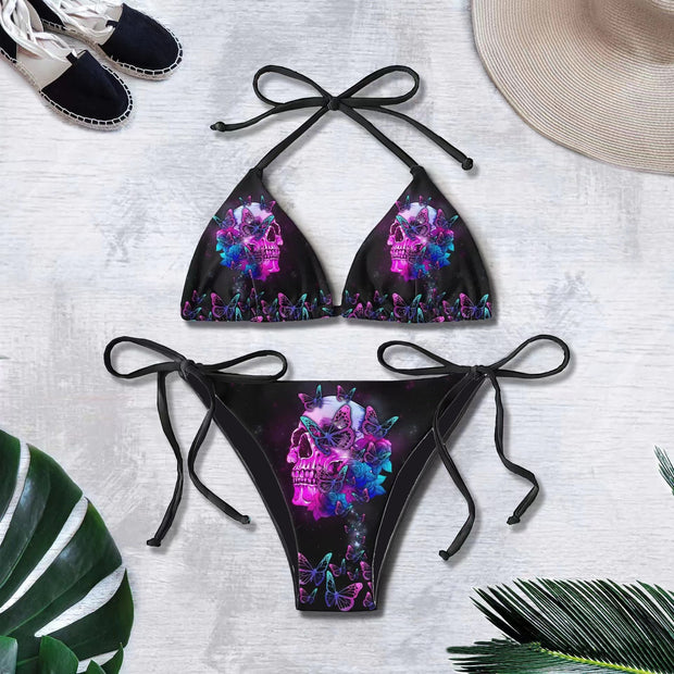 Sexy Bikini-Badeanzug mit Totenkopf-Print von Dark Magic