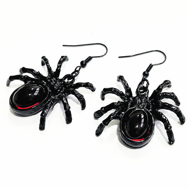 Gothic Crystal Cute Spider Dangle Earrings