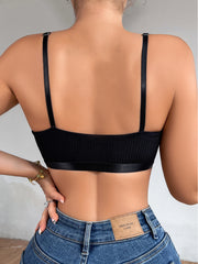 Sexy Hot Heart Buckle Thin Belt without Steel Ring Breathable Bra