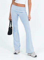 Drawstring Solid Color Mid-Waist Tight Bell-Bottom Pants